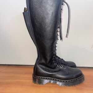 Black Leather Lace-Up Boots